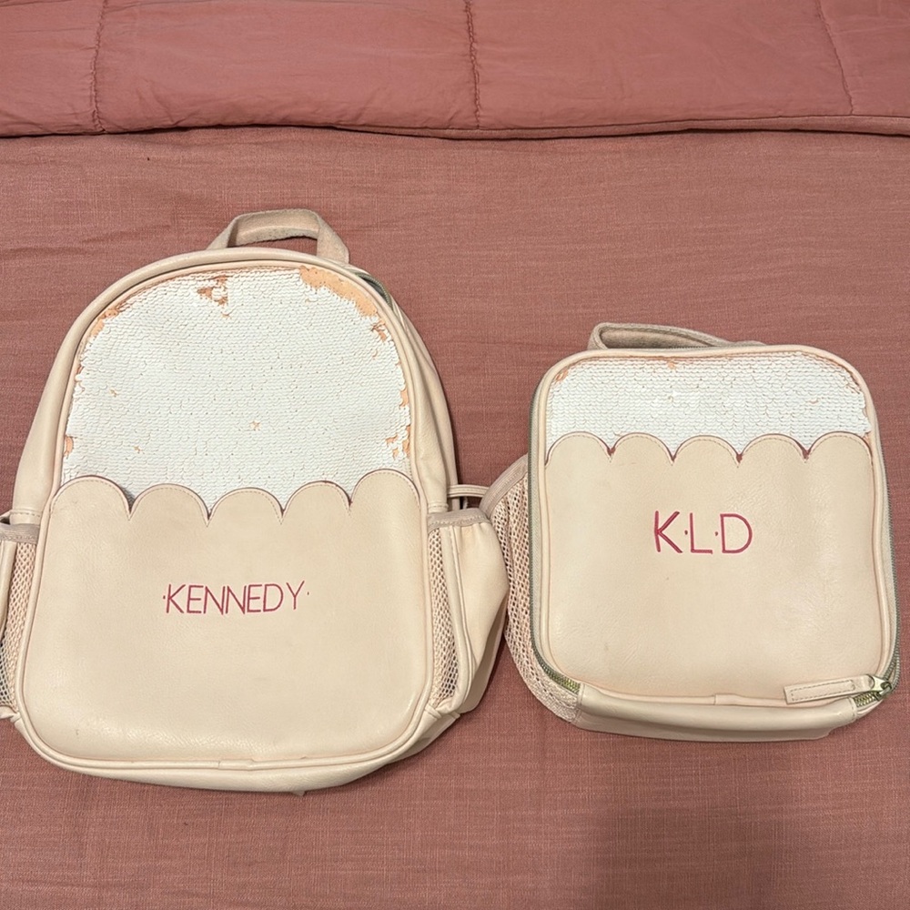 Pottery Barn Backpack & lunchbox Kennedy monogrammed